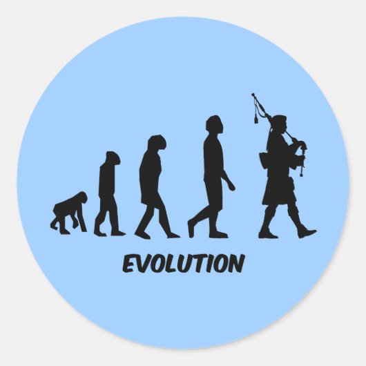 Funny bagpipes ronde sticker (Voorkant)