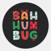 Funny Bah Humbug Holiday  Ronde Sticker (Voorkant)
