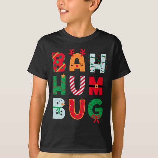 Funny Bah Humbug Holiday T-shirt (Voorkant)