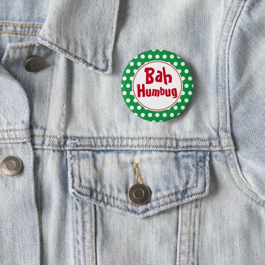 Funny Bah Humbug Kerst Button Pin (In situ)
