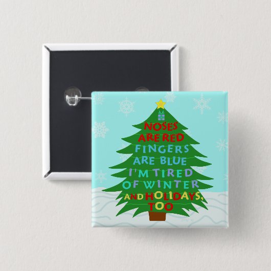 Funny Bah Humbug-kerstgedicht Vierkante Button 5,1 Cm (Voorkant /achterkant)