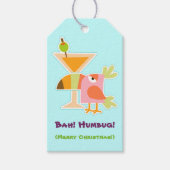 Funny Bah Humbug Toucan Bird Martini Kersti Cadeaulabel (Voorkant)