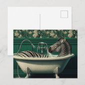 Funny Bain Zebra Carte postale (Devant / Derrière)