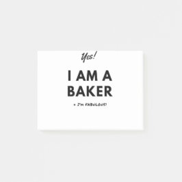 Funny Baker Career Black en White Bold Design Post-it® Notes