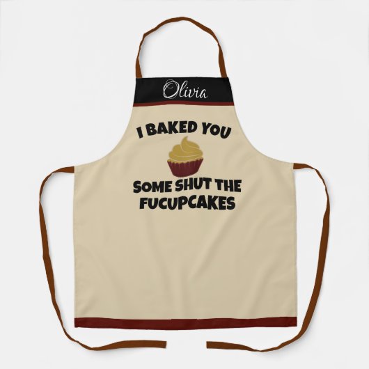 Funny Baker Schort - Aangepaste naam en offerte ca (Voorkant)