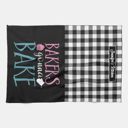 Funny Baking Bakers Gonna Bake Black White Pset Theedoek (Horizontaal)