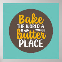 Funny Baking Bakery Typography Retro Kitchen Décor