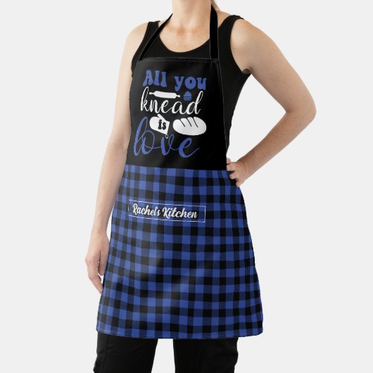 Funny Baking Bread Black Blue Pset Pattern Schort (Insitu)