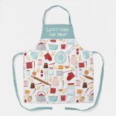 Funny Baking Gezegde Modern Kitchen Blue Schort (Voorkant)