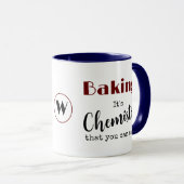 Funny Baking Het is Mok van het chemieMonogram (Voorkant rechts)
