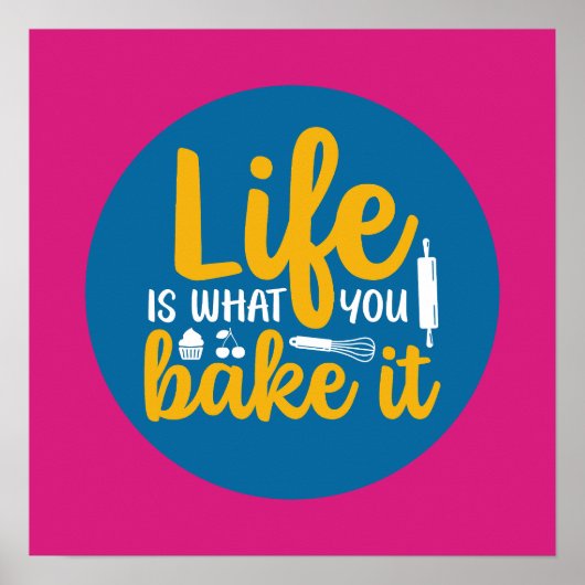 Funny Baking Kitchen Typografie Retro Baker Art Poster (Voorkant)