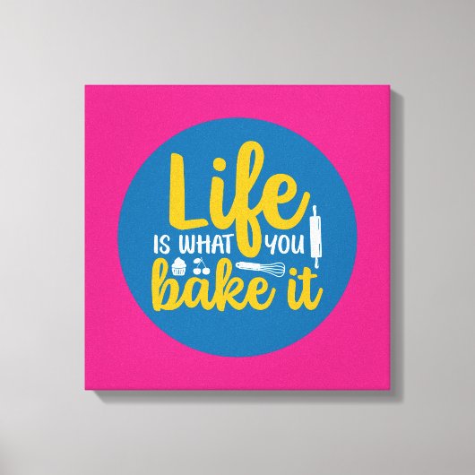Funny Baking Kitchen Typografie Retro Wall Art Canvas Afdruk (Voorkant)