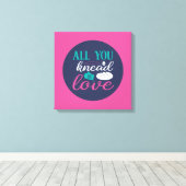 Funny Baking Knead Love Typography Trendy Color Canvas Afdruk (Insitu (Houten vloer))