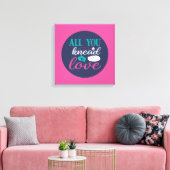 Funny Baking Knead Love Typography Trendy Color Canvas Afdruk (Insitu (Woonkamer))