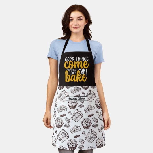 Funny Baking Pun  Cake en Muffin Pattern Schort (Gedragen)