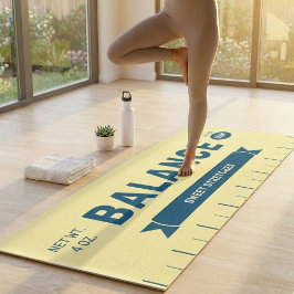 Funny "Balance" Butter Stick Personalized Yellow  Yogamat
