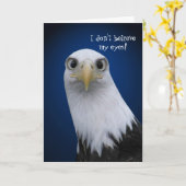 Funny Bald Eagle met Big Eyes Kaart (Gele Bloem)