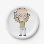Funny Bald Man Papieren Bordje (Voorkant)
