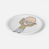 Funny Bald Man Papieren Bordje (Gekanteld)