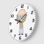 Funny Bald Quirky Old Man with Beard Grote Klok (Hoek)