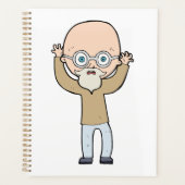 Funny Bald Quirky Old Man with Beard Planner (Voorkant)
