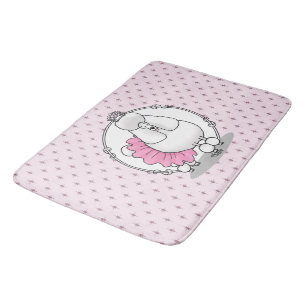 Funny Ballet Ballerina Princess Poodle Dog (wit) Badmat