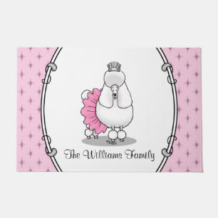 Funny Ballet Ballerina Princess Poodle Dog (wit) Deurmat