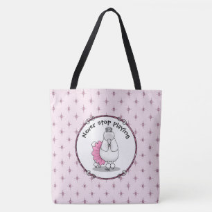Funny Ballet Ballerina Princess Poodle Dog (wit) Draagtas