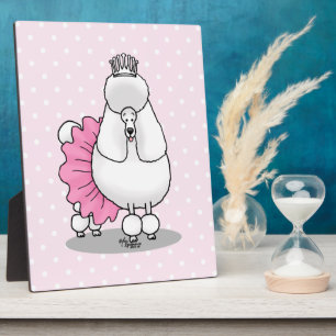 Funny Ballet Ballerina Princess Poodle Dog (wit) Fotoplaat