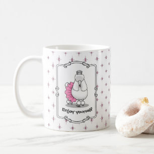 Funny Ballet Ballerina Princess Poodle Dog (wit) Koffiemok