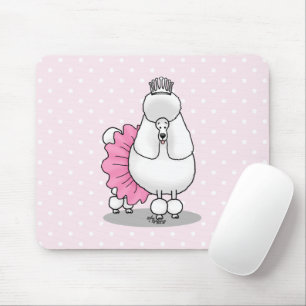 Funny Ballet Ballerina Princess Poodle Dog (wit) Muismat