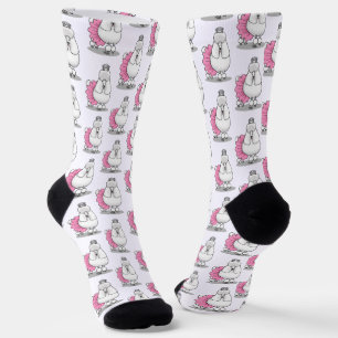 Funny Ballet Ballerina Princess Poodle Dog (wit) Sokken