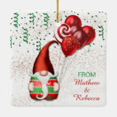 Funny Balloon Gnome Keramisch Ornament (Achterkant)