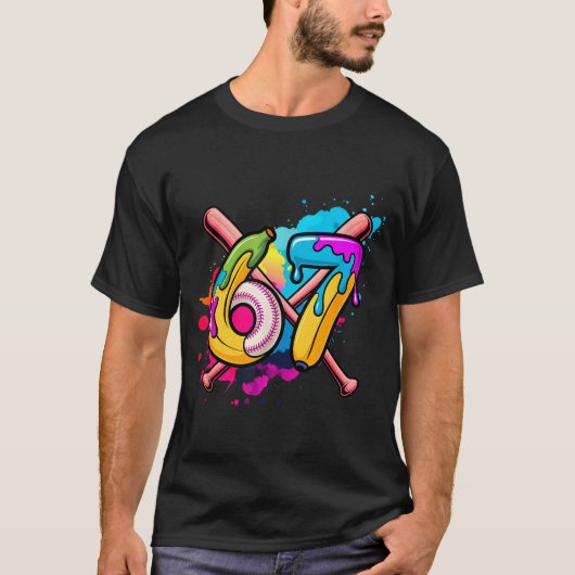 Funny Banana Baseball 67 Ice Cream Drip Meme T-shirt (Voorkant)