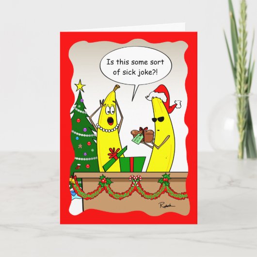 Funny Banana Christmas Kaart - Aangepaste kerstkaa (Voorkant)