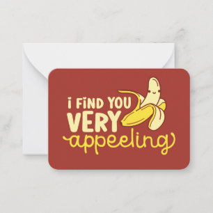 Funny Banana Cute Valentijnsdag Notitiekaartje