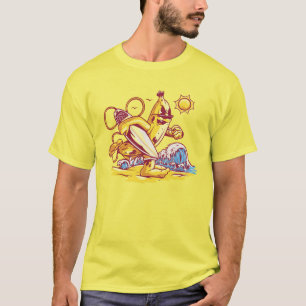 Funny banana die op het strand surft t-shirt