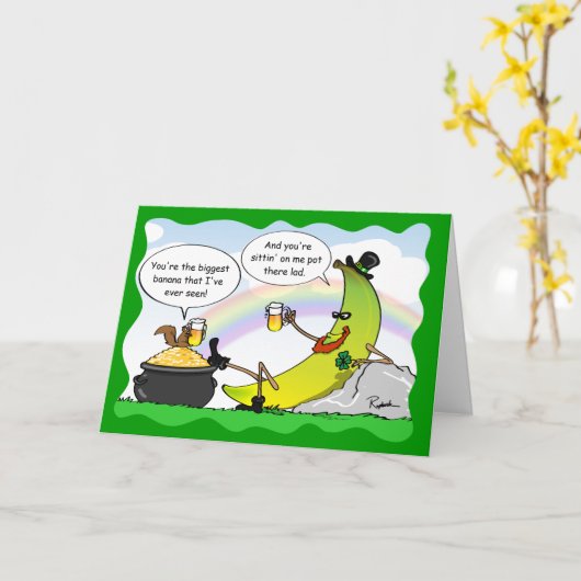 Funny Banana St Patrick's Day Card - Cartes person (Fleur jaune)
