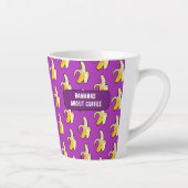 Funny Bananas About Coffee Bold Pixel Art Pattern Latte Mok (Rechts)