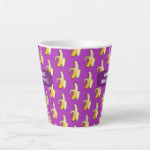 Funny Bananas About Coffee Bold Pixel Art Pattern Latte Mok (Voorkant)