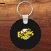Funny Bananas Baseball Vintage Graphic Sleutelhanger (Voorkant)