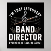 Funny Band Director Music Teacher Back To School Poster (Voorkant)