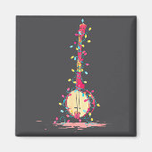 Funny Banjo Christmas Graphics Lights Lover Player Magneet (Voorkant)