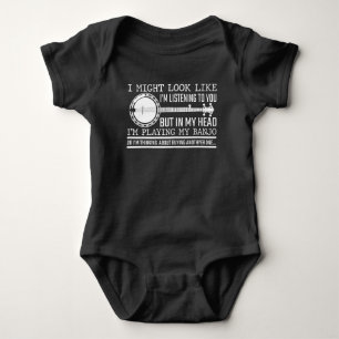 Funny Banjo Player Gift for Country Music Lover Romper