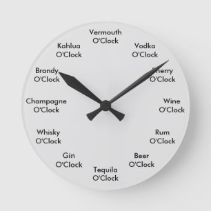 Funny Bar Clock Personalized Gray Wall Clock Ronde Klok