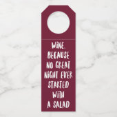 Funny Bar Quote Wine Flessenhanger (Voorkant)