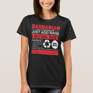 Funny Barbarian Role Play RPG Element Dice Gamers T-shirt