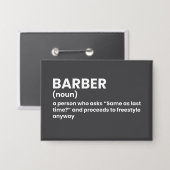 Funny Barber Definition Button (Voorkant / Achterkant)