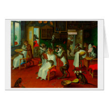 Funny Barber Shop Salon Chats Ape Singes