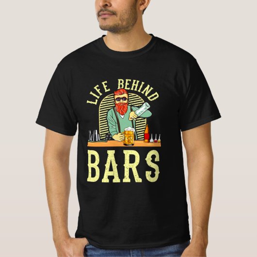 Funny barman Bars T-shirt (Voorkant)